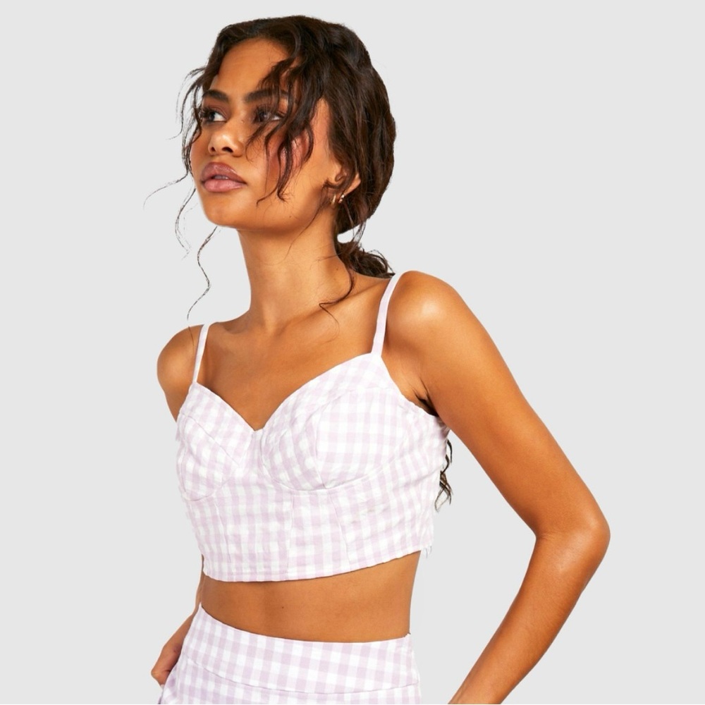 NEW Boohoo Gingham Crop Top